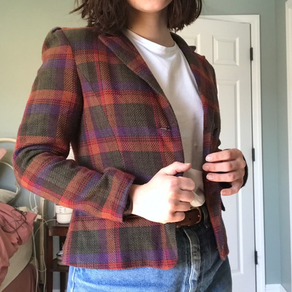 Vintage plaid blazer - Picture 4 of 12